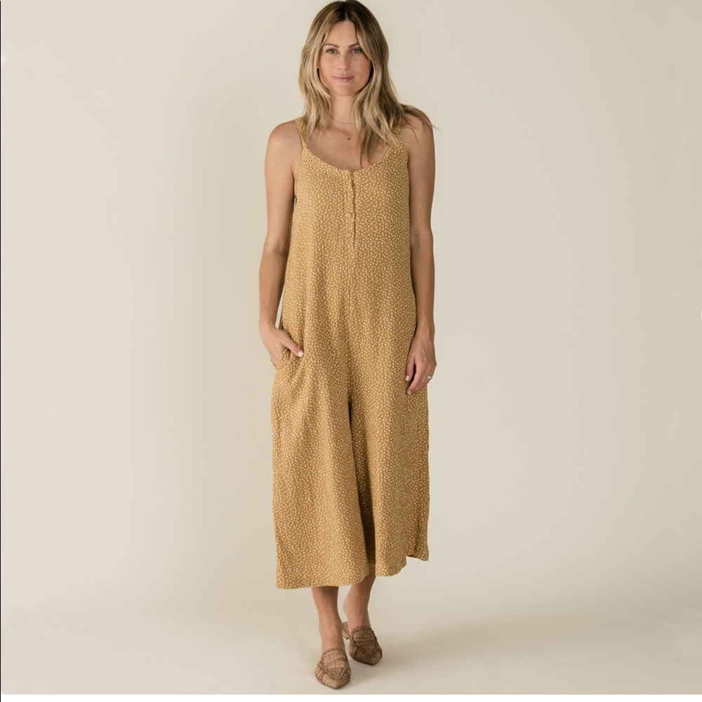 Rylee + Cru Brigette Saffron Seeds Jumpsuit
